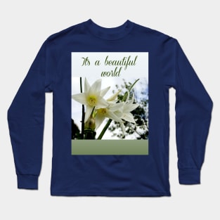 beautiful world with amaryllises in the garden Long Sleeve T-Shirt